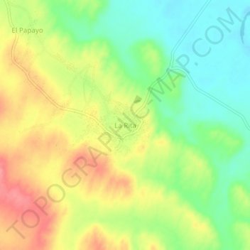 La Rita topographic map, elevation, terrain