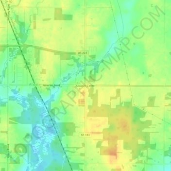 Atwater Center topographic map, elevation, terrain