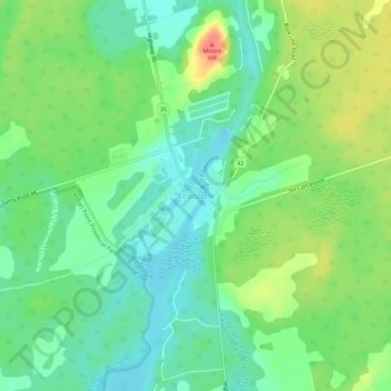 Coboconk topographic map, elevation, terrain