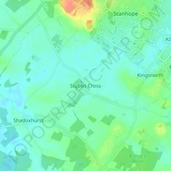 Stubbs Cross topographic map, elevation, terrain