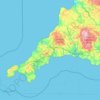 Cornwall topographic map, elevation, terrain