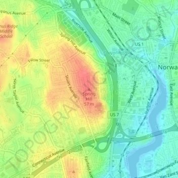 Spring Hill topographic map, elevation, terrain