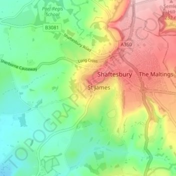 Alcester topographic map, elevation, terrain
