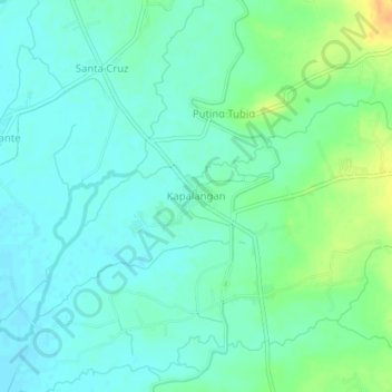 Kapalangan topographic map, elevation, terrain