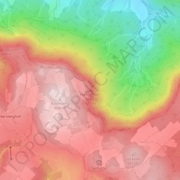 Hangender Stein topographic map, elevation, terrain