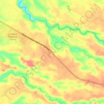 Amas topographic map, elevation, terrain