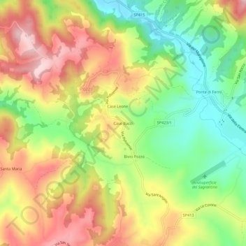 Case Bacci topographic map, elevation, terrain