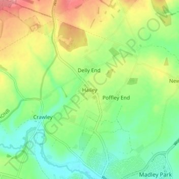 Hailey topographic map, elevation, terrain