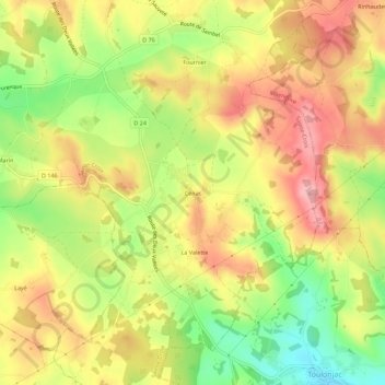 Cénac topographic map, elevation, terrain