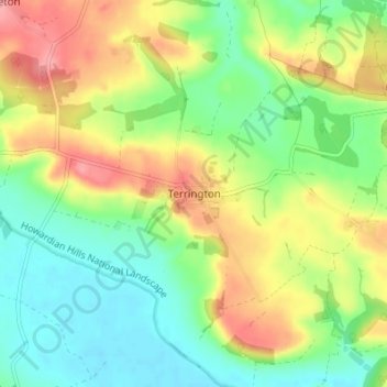Terrington topographic map, elevation, terrain