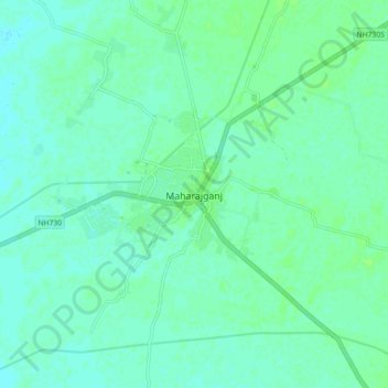 Maharajganj topographic map, elevation, terrain