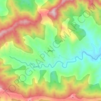 Ghisar topographic map, elevation, terrain