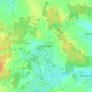 Fahrendorf topographic map, elevation, terrain