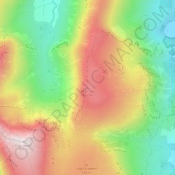 High Spy topographic map, elevation, terrain