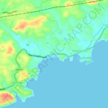 Talalla topographic map, elevation, terrain