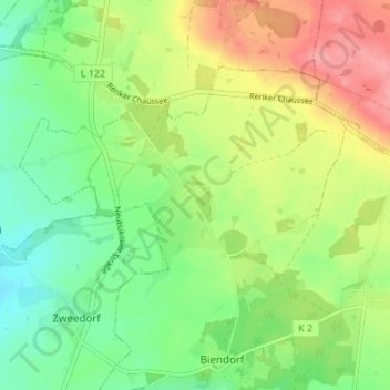 Wischuer topographic map, elevation, terrain