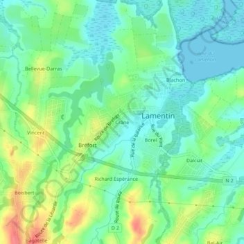Crâne topographic map, elevation, terrain