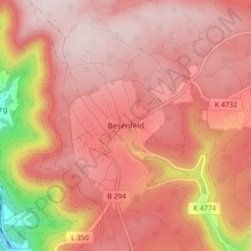 Besenfeld topographic map, elevation, terrain
