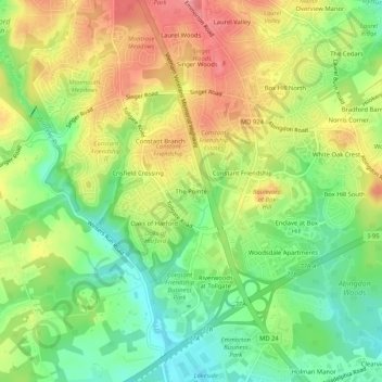 The Pointe topographic map, elevation, terrain
