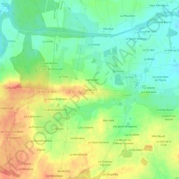 La Justice topographic map, elevation, terrain