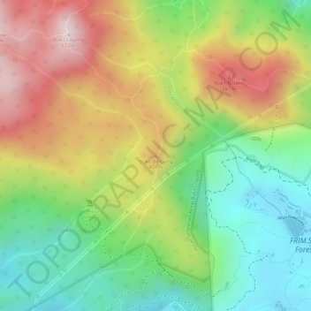 Beruang Hill topographic map, elevation, terrain