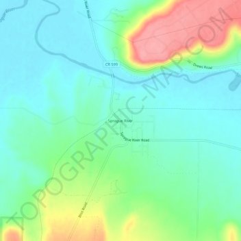 Sprague River topographic map, elevation, terrain
