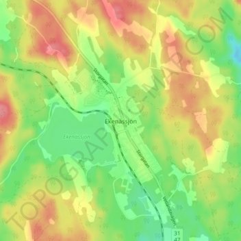 Ekenässjön topographic map, elevation, terrain