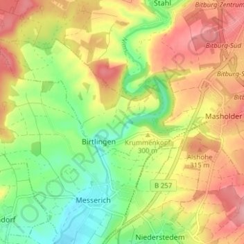 Eppersborn topographic map, elevation, terrain