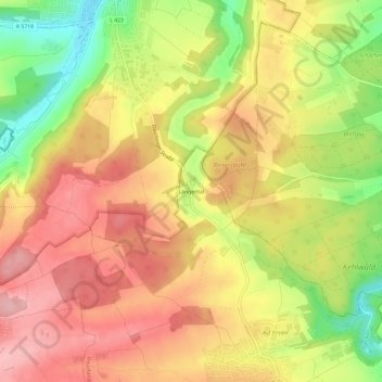 Längental topographic map, elevation, terrain
