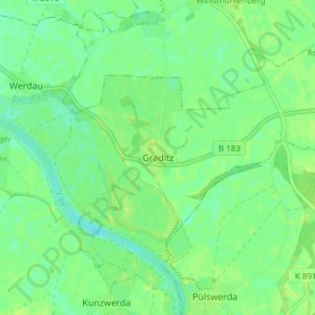 Graditz topographic map, elevation, terrain