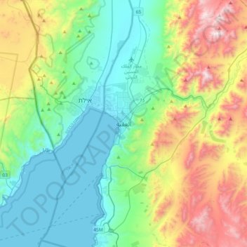 Aqaba topographic map, elevation, terrain