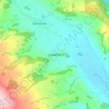 Snodhill topographic map, elevation, terrain