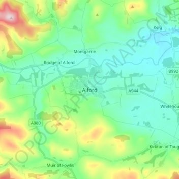 Alford topographic map, elevation, terrain