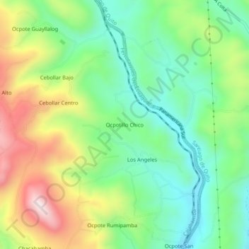 Ocpotillo Chico topographic map, elevation, terrain
