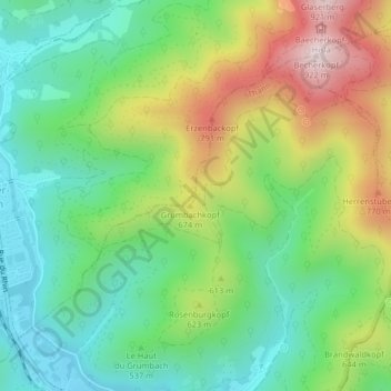 Place des Canaris topographic map, elevation, terrain