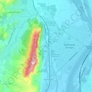 Les Fourniers topographic map, elevation, terrain