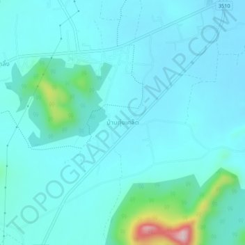 บ้านทุ่งเคล็ด topographic map, elevation, terrain
