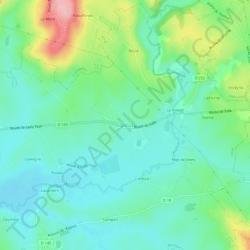 Espinat topographic map, elevation, terrain