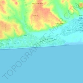 La Antilla topographic map, elevation, terrain