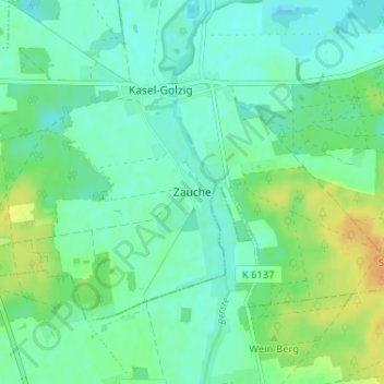 Zauche topographic map, elevation, terrain