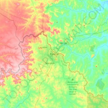 Rivera topographic map, elevation, terrain
