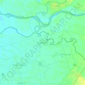 Calawagan topographic map, elevation, terrain
