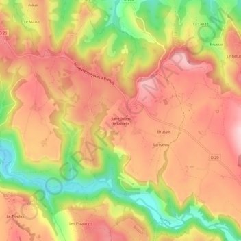 Saint-Julien de Rodelle topographic map, elevation, terrain