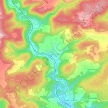 Oberschmeien topographic map, elevation, terrain