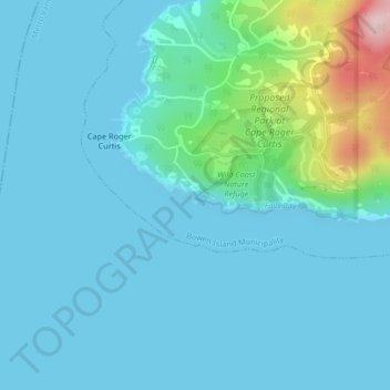 Ocean Rocks Viewpoint topographic map, elevation, terrain