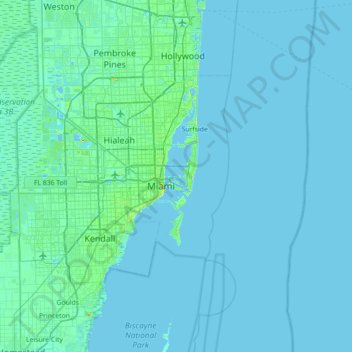 Venetian Islands topographic map, elevation, terrain