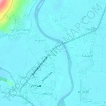 San Agustin Norte topographic map, elevation, terrain