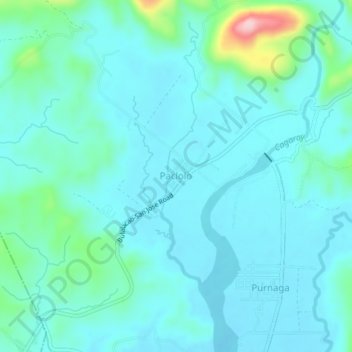 Paclolo topographic map, elevation, terrain
