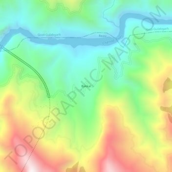 Bakkal topographic map, elevation, terrain