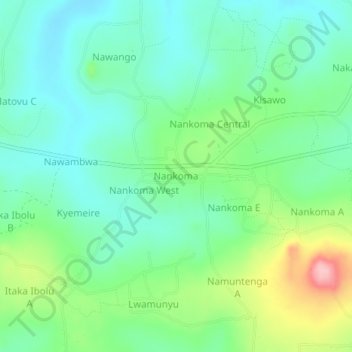 Nankoma topographic map, elevation, terrain